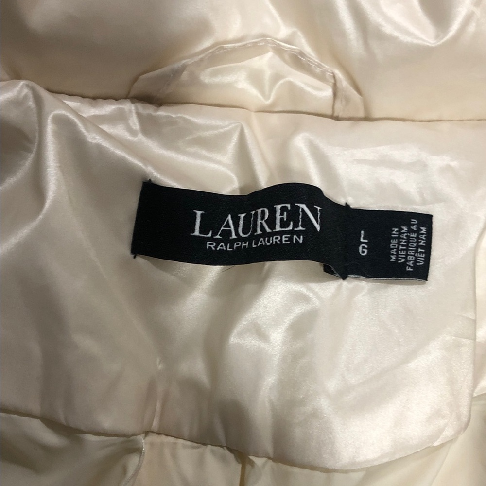 New Ralph Lauren Cream Puffer Jacket L - Picture 4 of 6